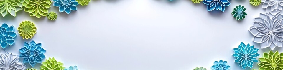 An arrangement of flowers with a center of white space