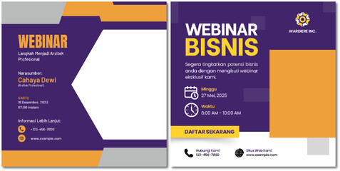 Engaging business webinar advertisement for professional development seminar