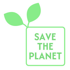 Eco icon save your planet vector
Vector icon square save your planet with leaves on white background