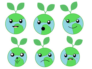 Eco set cute planets icons vector on white background
Set of vector planets with cute emotions emoticons planets eco emoticons
