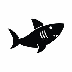 shark icon vector silhouette illustration isolated on white background