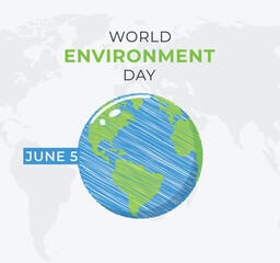 Hand drawn world environment day banner background design