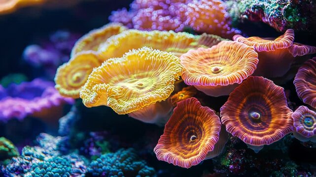 Vibrant and colorful coral reef teeming with marine life and exotic beauty.