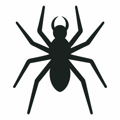 Obraz premium Spider simple flat icon vector silhouette