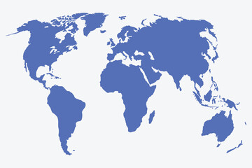 Basic Blue Earth Map Continents Vector