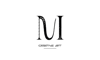 MI, IM, M, I abstract letters logo monogram