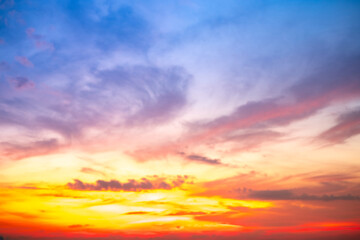 Beautiful , luxury soft gradient orange gold clouds and sunlight on the blue sky perfect for the...