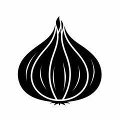 garlic silhouette icon on white background