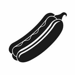 hot dog silhouette icon on white background