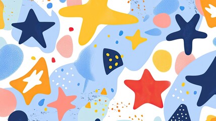 Abstract Colorful Starry Pattern Design Artistic  Whimsical Background Illustration