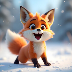 Obraz premium fox in the snow