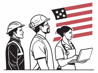 Silhouette of Essential Workers on Workers' Day