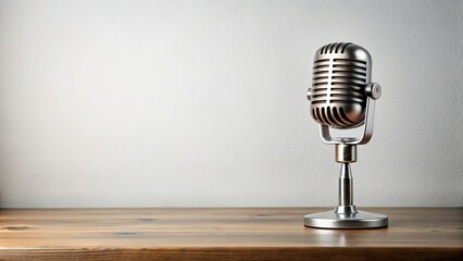 Retro Microphone Silhouette, Vintage Mic, Studio Silhouette Photography, White Background, Tabletop Mic, Music Silhouette, Black Silhouette,  Elegant Silhouette