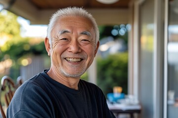 好印象な笑顔のシニア男性のポートレート（おじいさん・お父さん・家族）