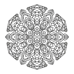 Simple decorative black mandala vector illustration for coloring books, cover and henna design