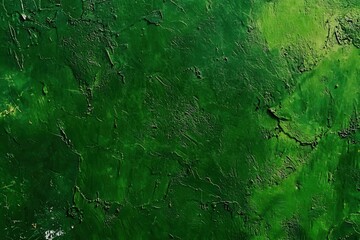 Deep green textured surface.  Intricate, uneven,  and slightly rough.  Varied shades of deep green.  A striking visual background