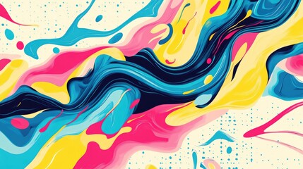 Fototapeta premium Vibrant Abstract Swirls Colorful Fluid Painting Dynamic Art