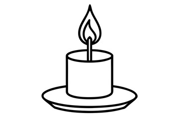 candle vector silhouette illustration isolated on white background