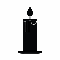 candle icon vector silhouette illustration isolated on white background