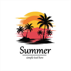 Obraz premium Palm trees sunset
