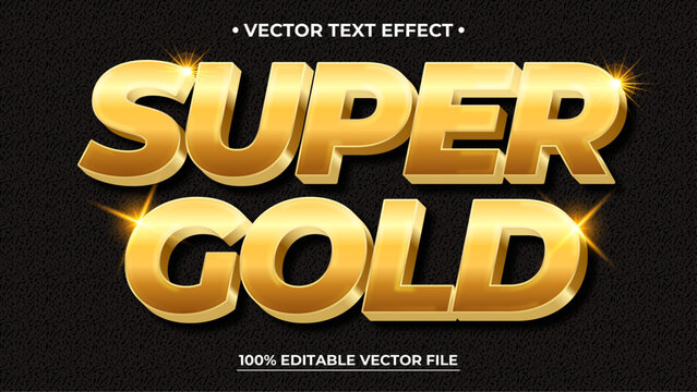 Luxury super gold sparkle text style effect template editable text effect