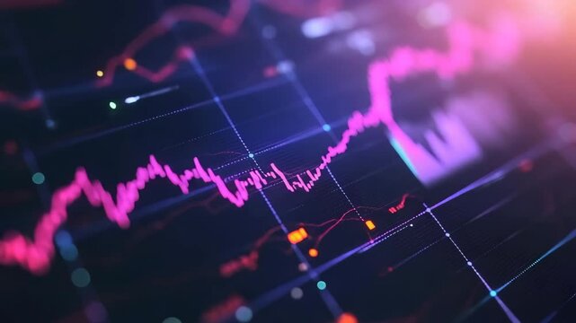 Analyzing Financial Data Line Chart with Abstract Graphic Presentation