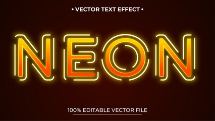 Neon text effect Text glows in the dark
