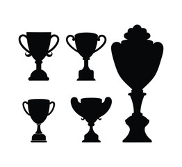 Obraz premium Trophy cup icon vector, trophy cup silhouette, white background.