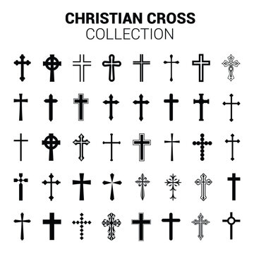 Christian cross collection template post, Christian icons