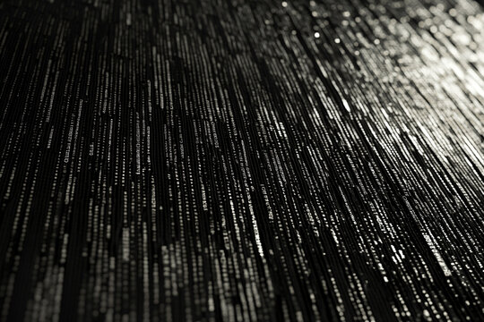 Streaming digital code lines abstract background dark