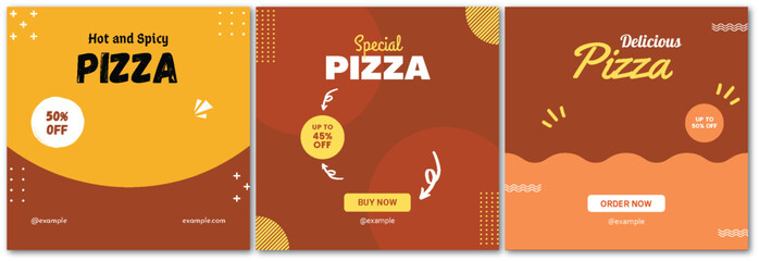 Eye Catching Animated Pizza Social Media Post Design, Pizza Promotion Posts