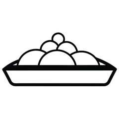 vector illustration of a tray with food