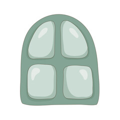 Cartoon window. Building exterior element. Architectural element. Houses and buildings. Vector illustration in flat cartoon style.