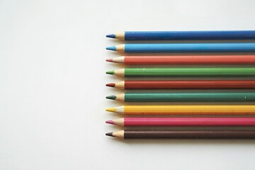 Obraz premium a row of colorful wooden pencils