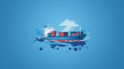 Global Cargo Ship, Ocean Freight, Container Vessel, Maritime Transport, Blue Water, International Tr