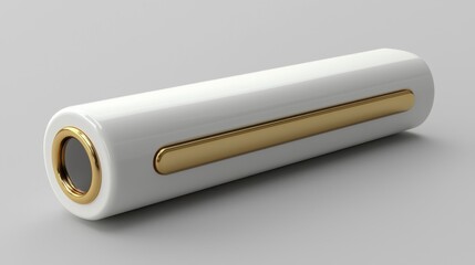 Unique white and gold cylindrical design highlights sleek craftsmanship in modern home decor