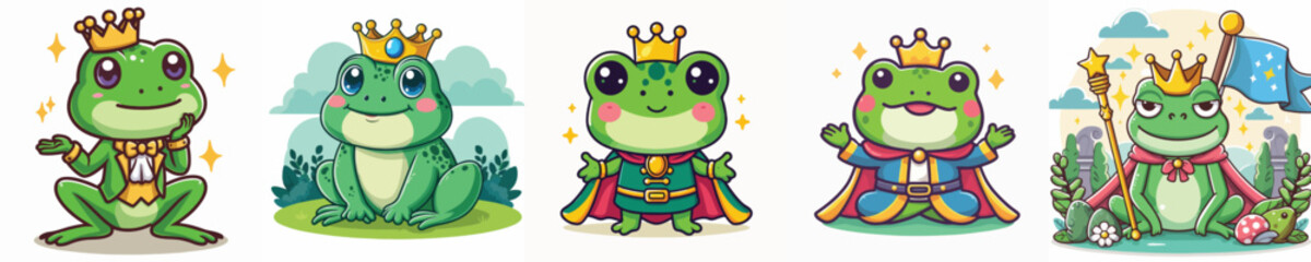 Vector of a frog prince.