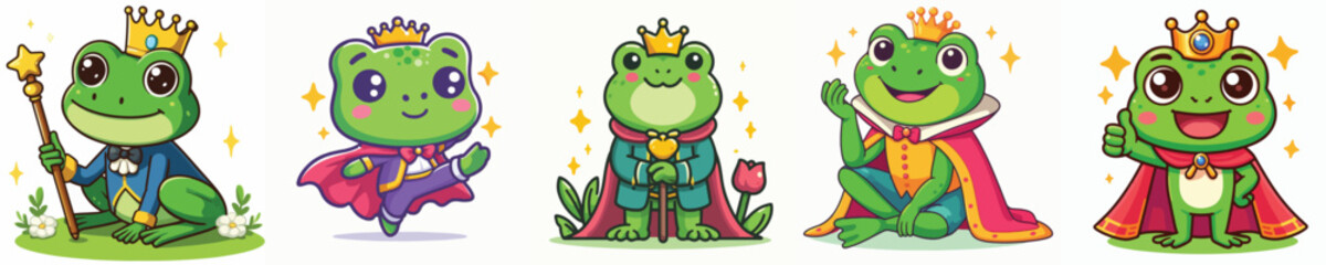Vector of a frog prince.