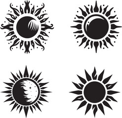Stylized Sun Designs with Unique Patterns