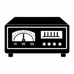Fototapeta premium Frequency Counter vector silhouette black on white background