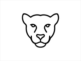 Simple Line Drawing of a Panther