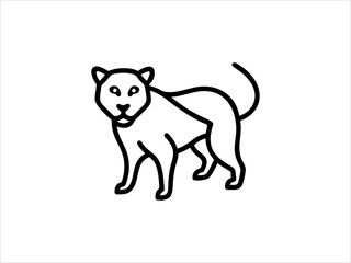 Simple Line Drawing of a Panther
