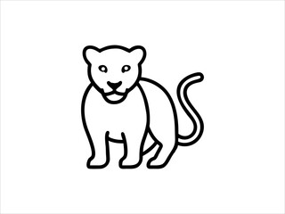Simple Line Drawing of a Panther
