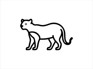 Simple Line Drawing of a Panther