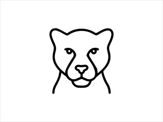 Simple Line Drawing of a Panther