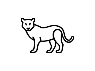 Simple Line Drawing of a Panther