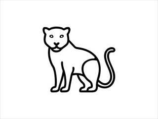 Simple Line Drawing of a Panther
