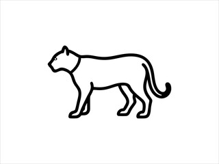 Simple Line Drawing of a Panther