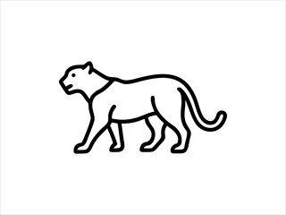 Simple Line Drawing of a Panther