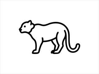 Simple Line Drawing of a Panther
